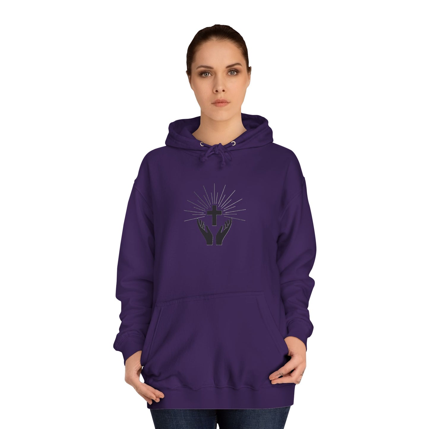 Christian Hoodie — 'Father Over Fear' Spiritual Cross Prayer Pullover