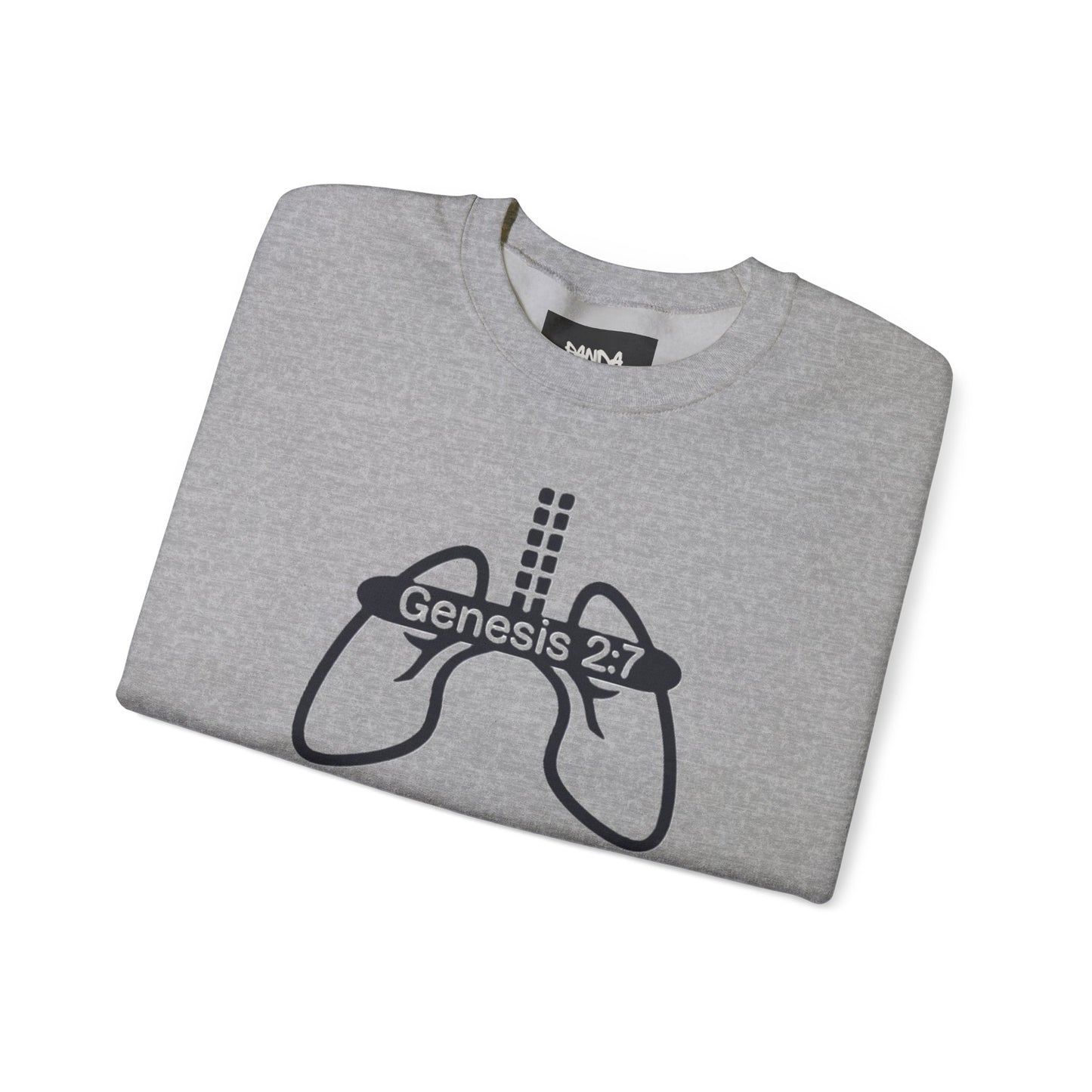 Crewneck Sweatshirt 'Genesis 2:7' Graphic – Faith-Inspired Minimalist Pullover