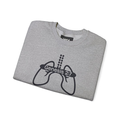 Crewneck Sweatshirt 'Genesis 2:7' Graphic – Faith-Inspired Minimalist Pullover