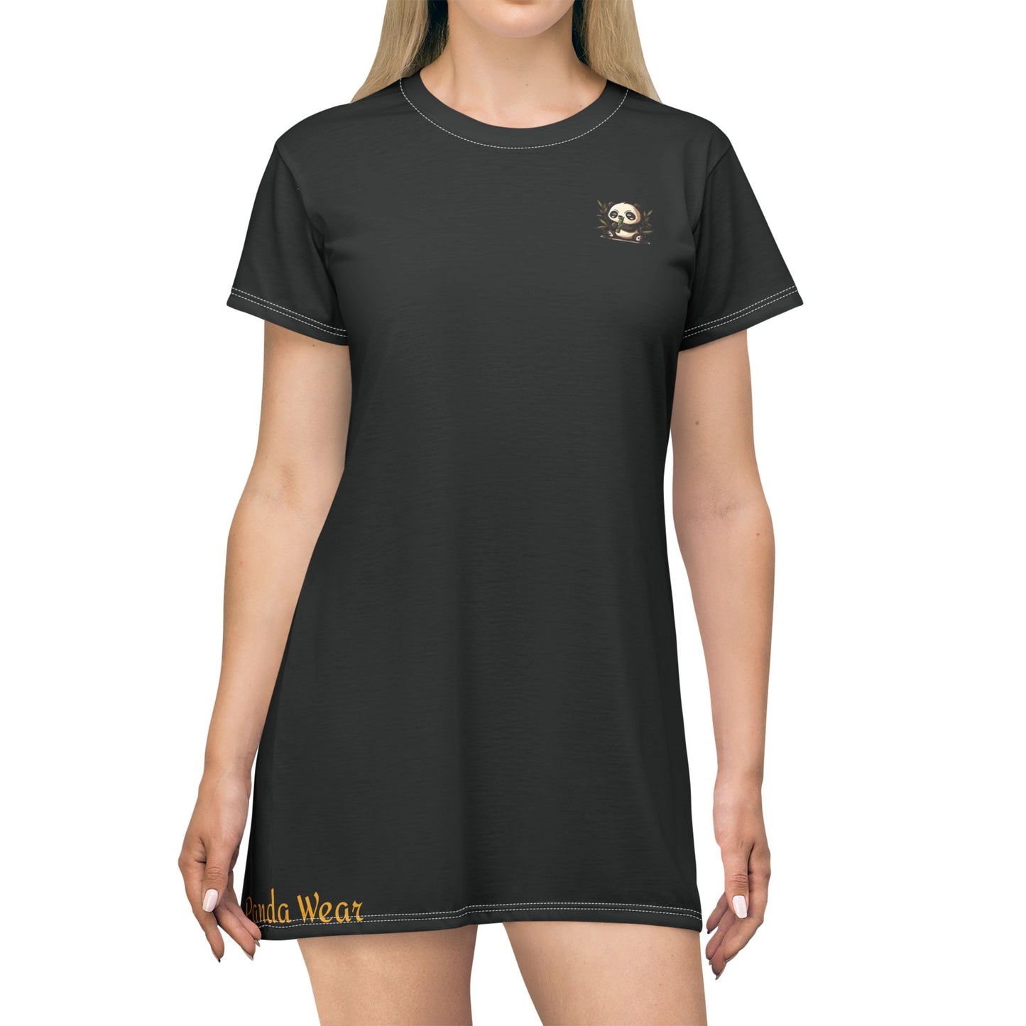 Panda Wear Gold and Black T-Shirt Dress