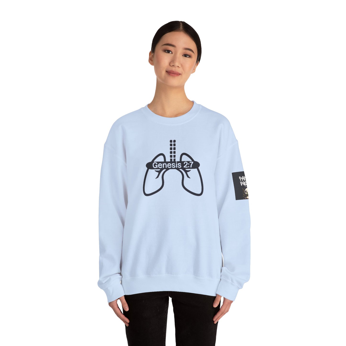 Crewneck Sweatshirt 'Genesis 2:7' Graphic – Faith-Inspired Minimalist Pullover