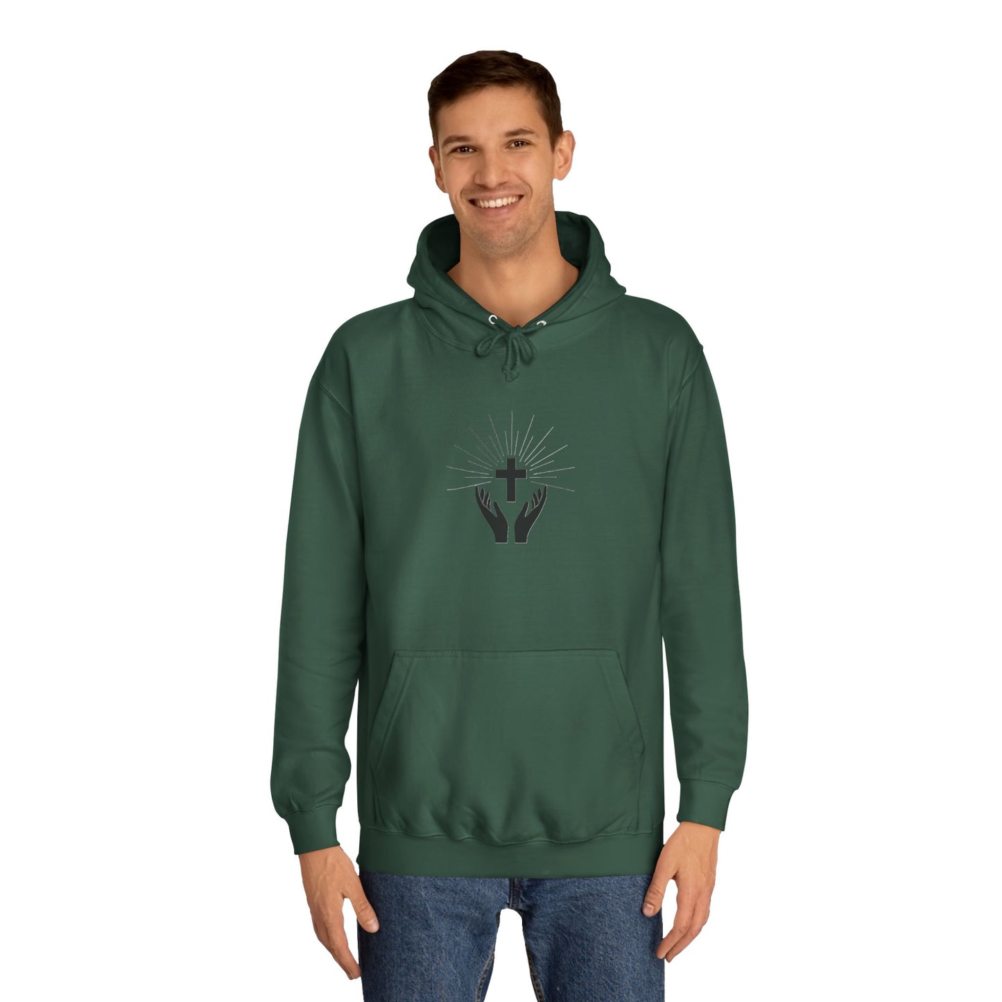Christian Hoodie — 'Father Over Fear' Spiritual Cross Prayer Pullover
