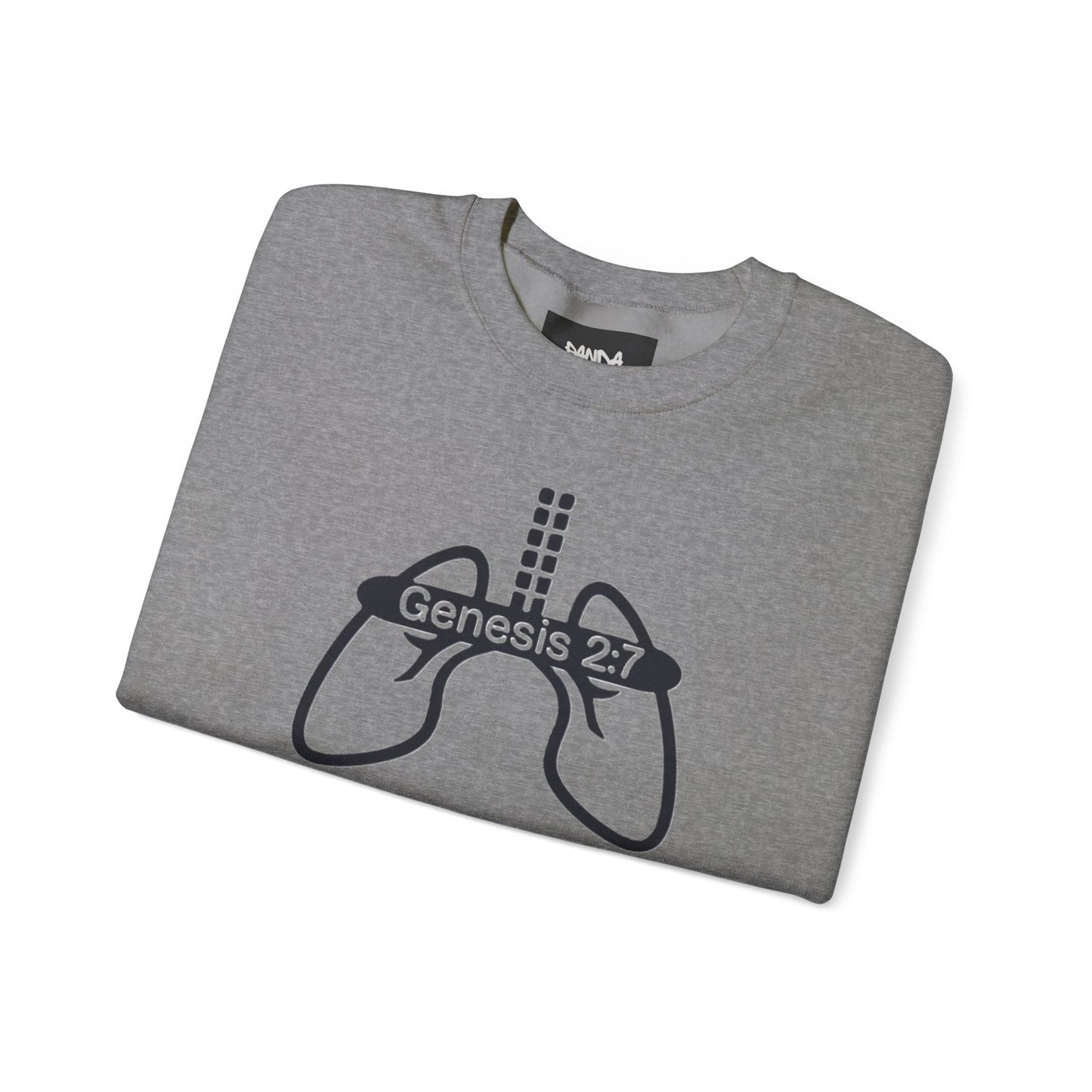 Crewneck Sweatshirt 'Genesis 2:7' Graphic – Faith-Inspired Minimalist Pullover
