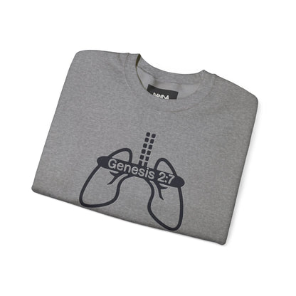 Crewneck Sweatshirt 'Genesis 2:7' Graphic – Faith-Inspired Minimalist Pullover