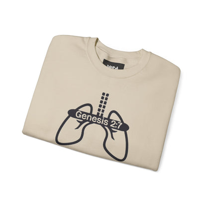 Crewneck Sweatshirt 'Genesis 2:7' Graphic – Faith-Inspired Minimalist Pullover