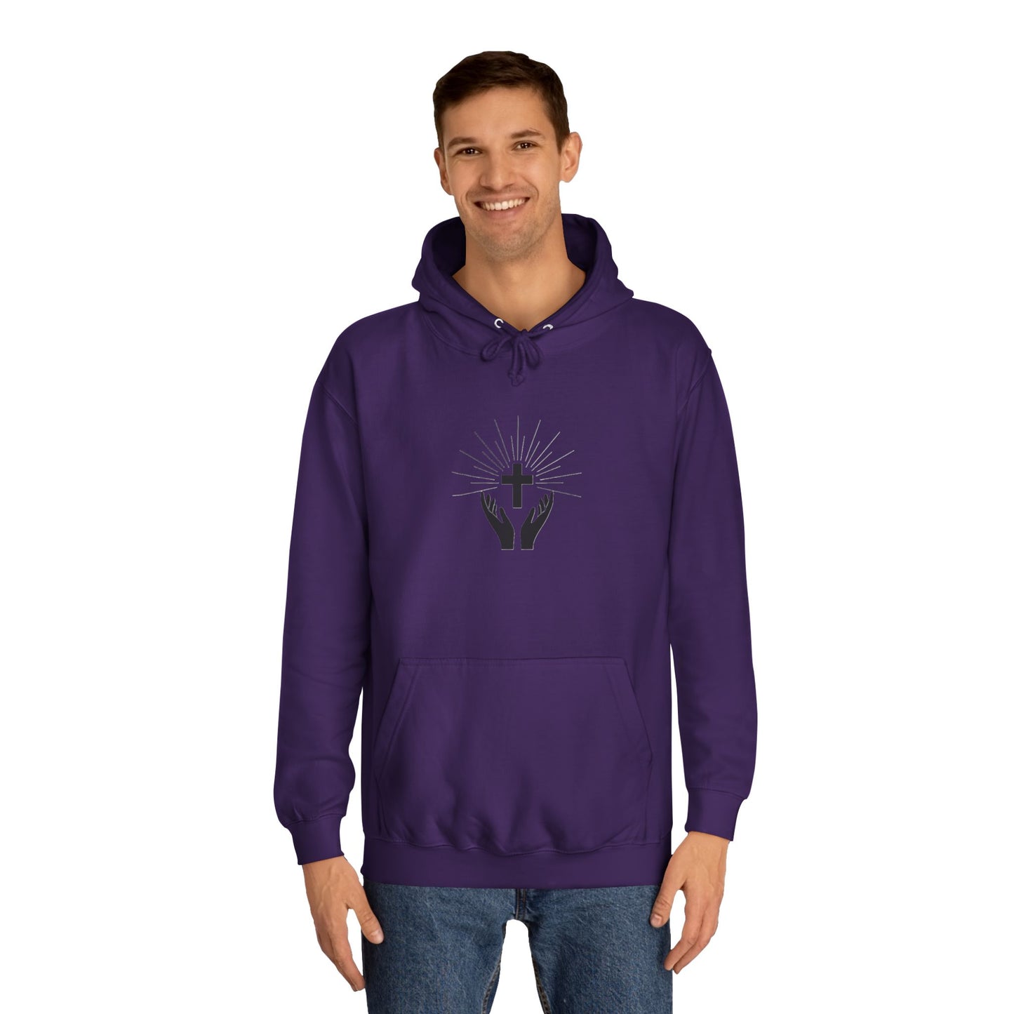 Christian Hoodie — 'Father Over Fear' Spiritual Cross Prayer Pullover