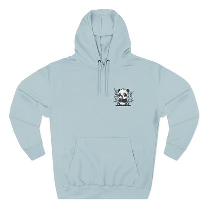 Embroidered Panda Heart Chest Hoodie — Cute Minimal Animal Graphic Pullover