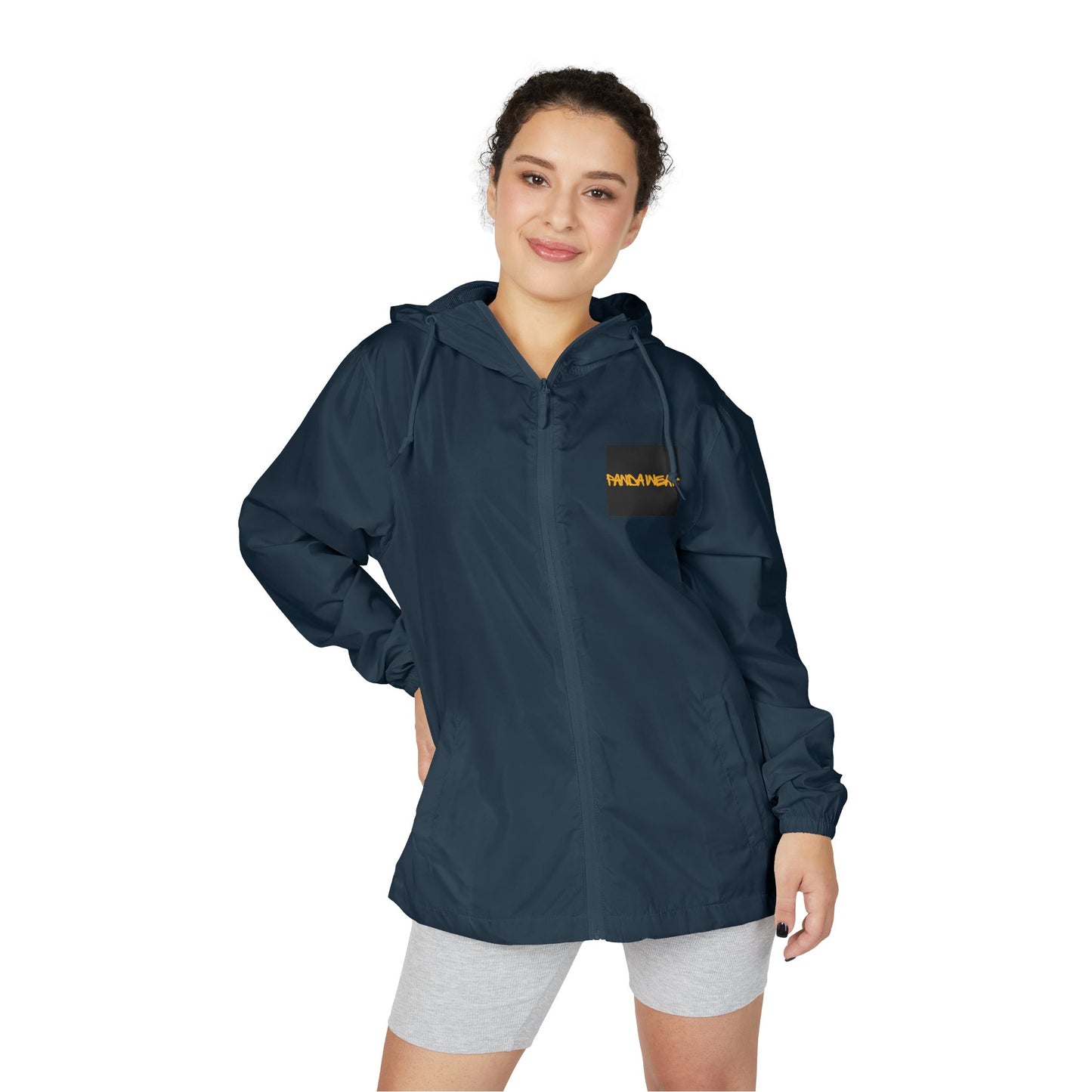 Panda & Bamboo Windbreaker Jacket — Cute Black Panda Graphic Full‑Zip Hooded Shell