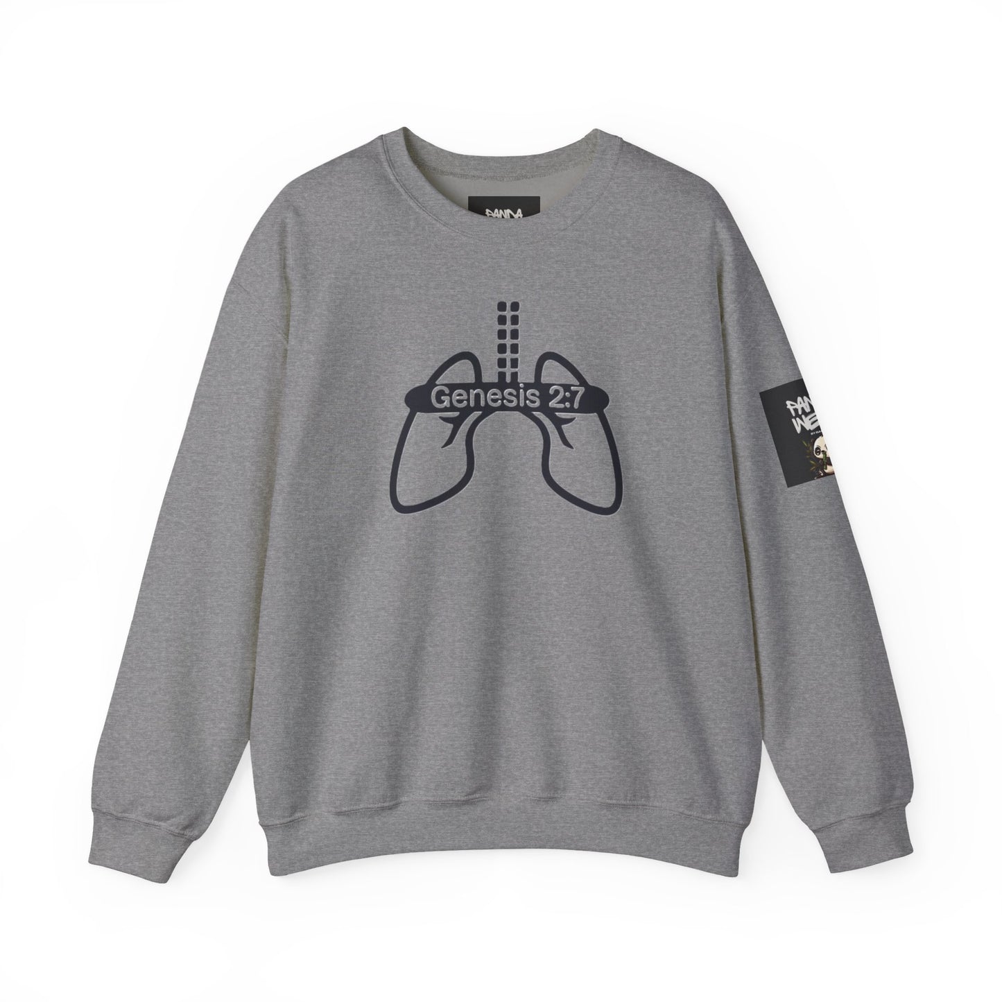 Crewneck Sweatshirt 'Genesis 2:7' Graphic – Faith-Inspired Minimalist Pullover