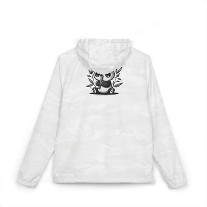 Panda & Bamboo Windbreaker Jacket — Cute Black Panda Graphic Full‑Zip Hooded Shell