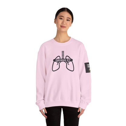 Crewneck Sweatshirt 'Genesis 2:7' Graphic – Faith-Inspired Minimalist Pullover