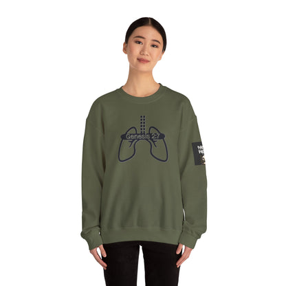 Crewneck Sweatshirt 'Genesis 2:7' Graphic – Faith-Inspired Minimalist Pullover