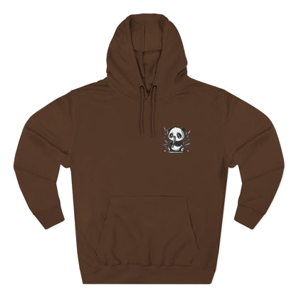 Embroidered Panda Heart Chest Hoodie — Cute Minimal Animal Graphic Pullover