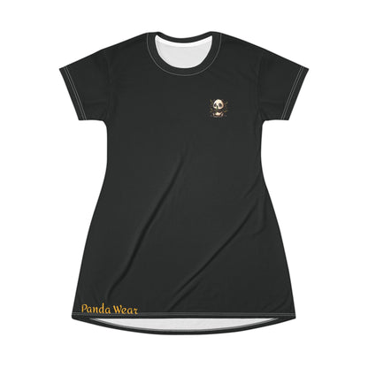 Panda Wear Gold and Black T-Shirt Dress