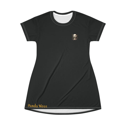 Panda Wear Gold and Black T-Shirt Dress