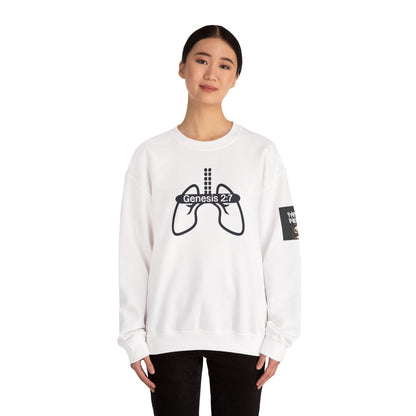 Crewneck Sweatshirt 'Genesis 2:7' Graphic – Faith-Inspired Minimalist Pullover