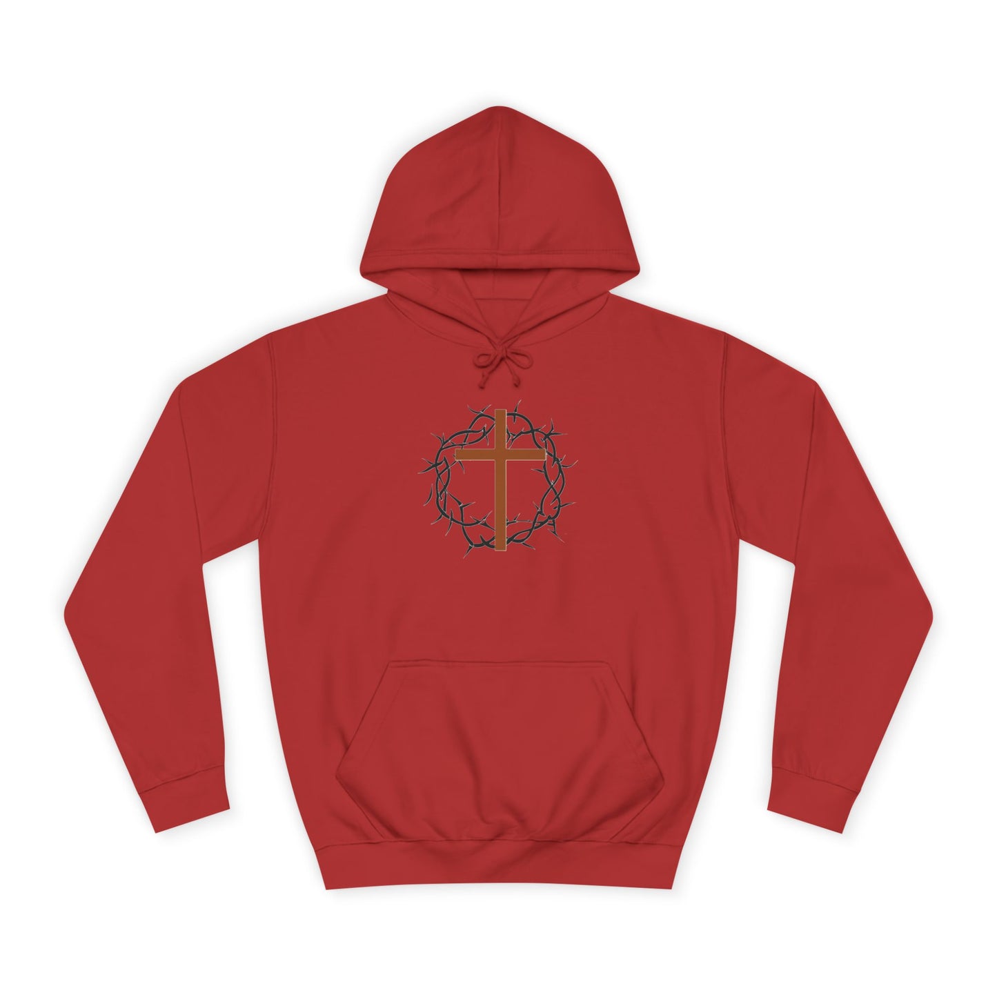 Christian Cross Hoodie with Crown of Thorns – Faith-Based College Pullover