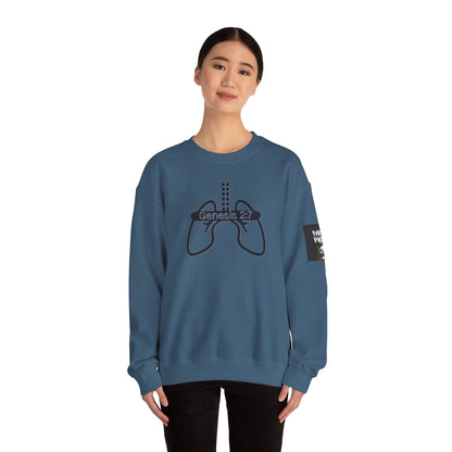 Crewneck Sweatshirt 'Genesis 2:7' Graphic – Faith-Inspired Minimalist Pullover