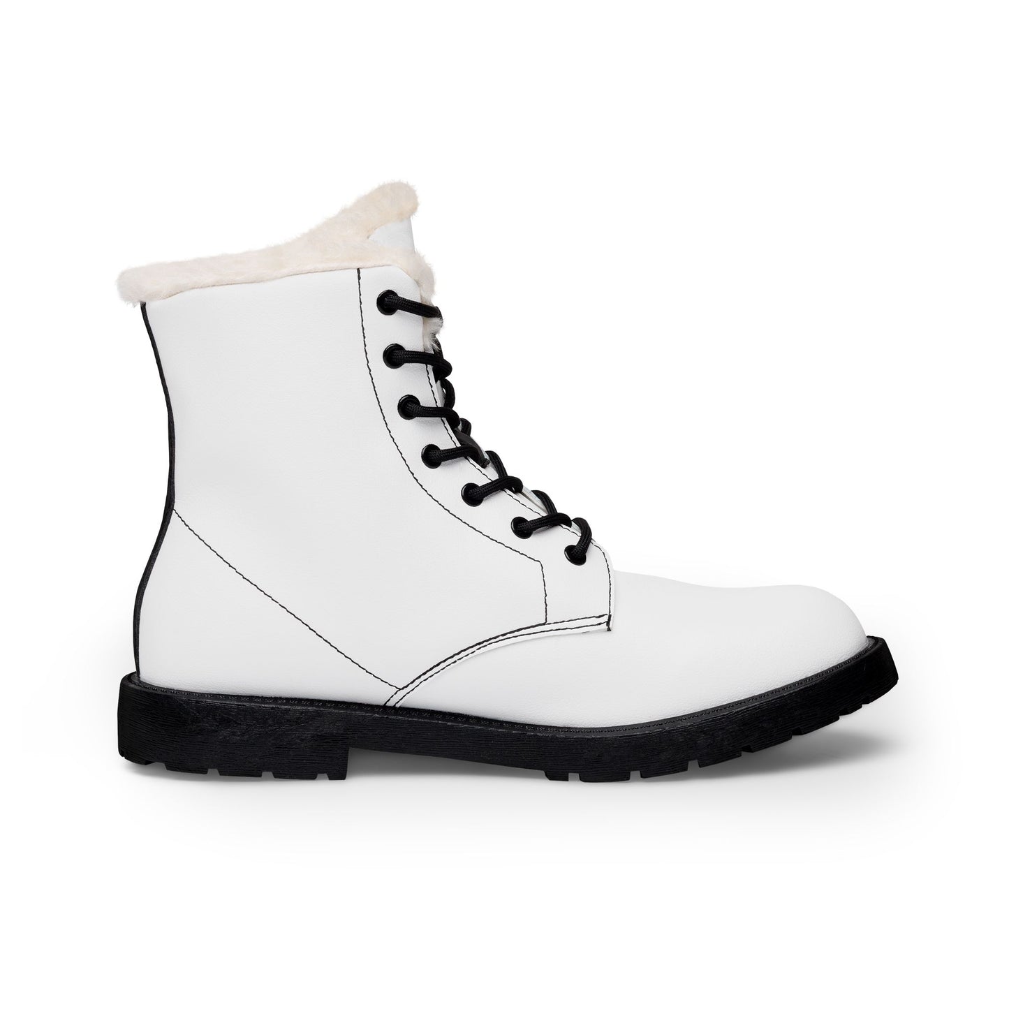 Fur-Lined Leather Boots — Cute Panda Logo