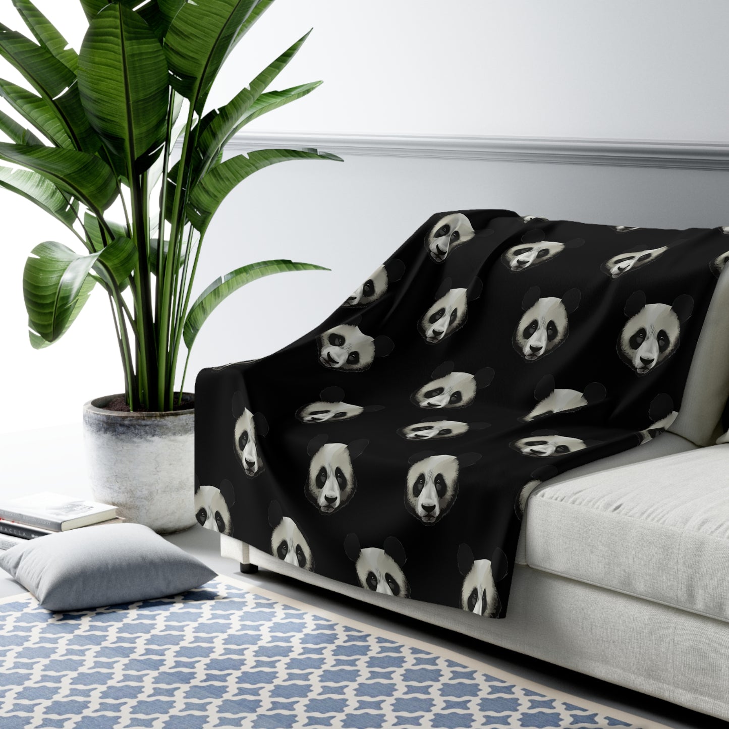 Thick Fluffy Panda Head Blanket