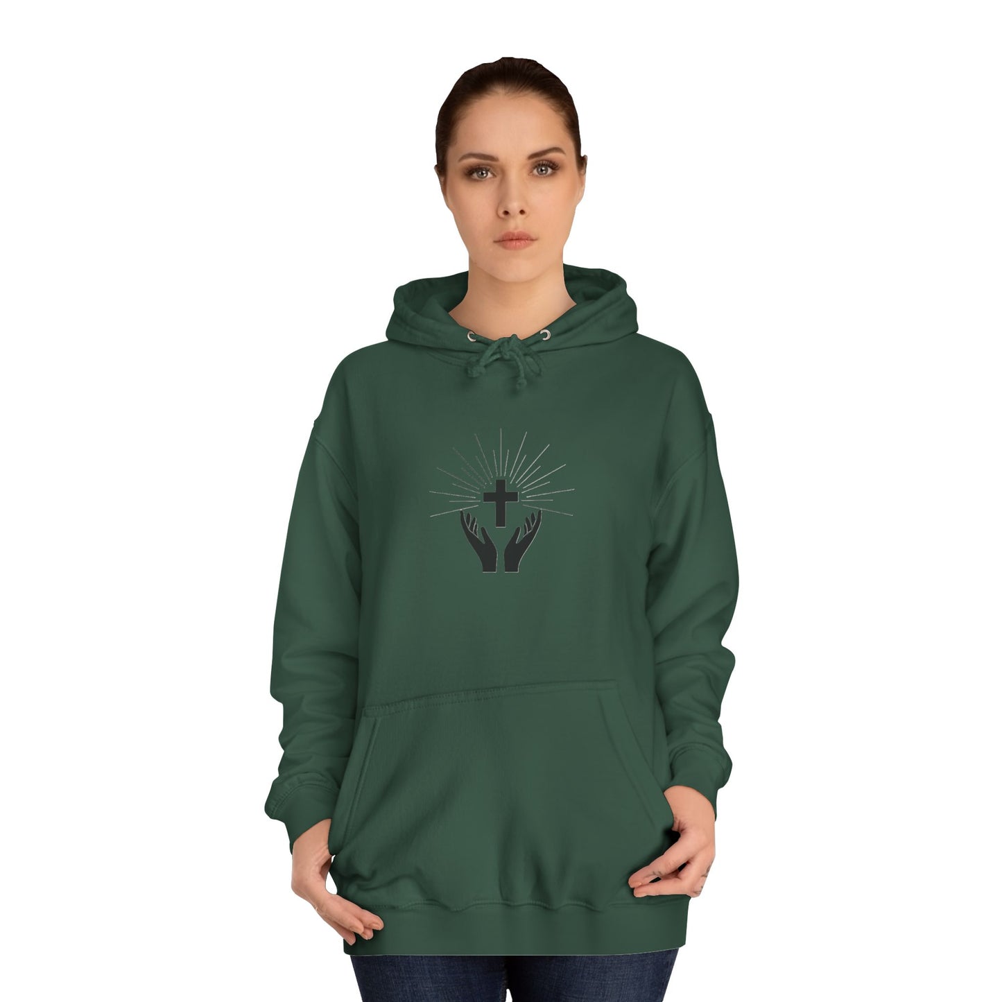 Christian Hoodie — 'Father Over Fear' Spiritual Cross Prayer Pullover