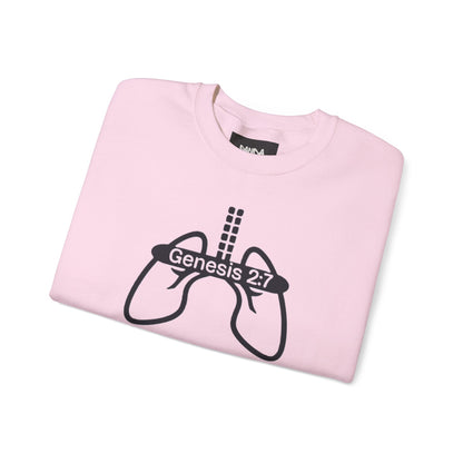 Crewneck Sweatshirt 'Genesis 2:7' Graphic – Faith-Inspired Minimalist Pullover