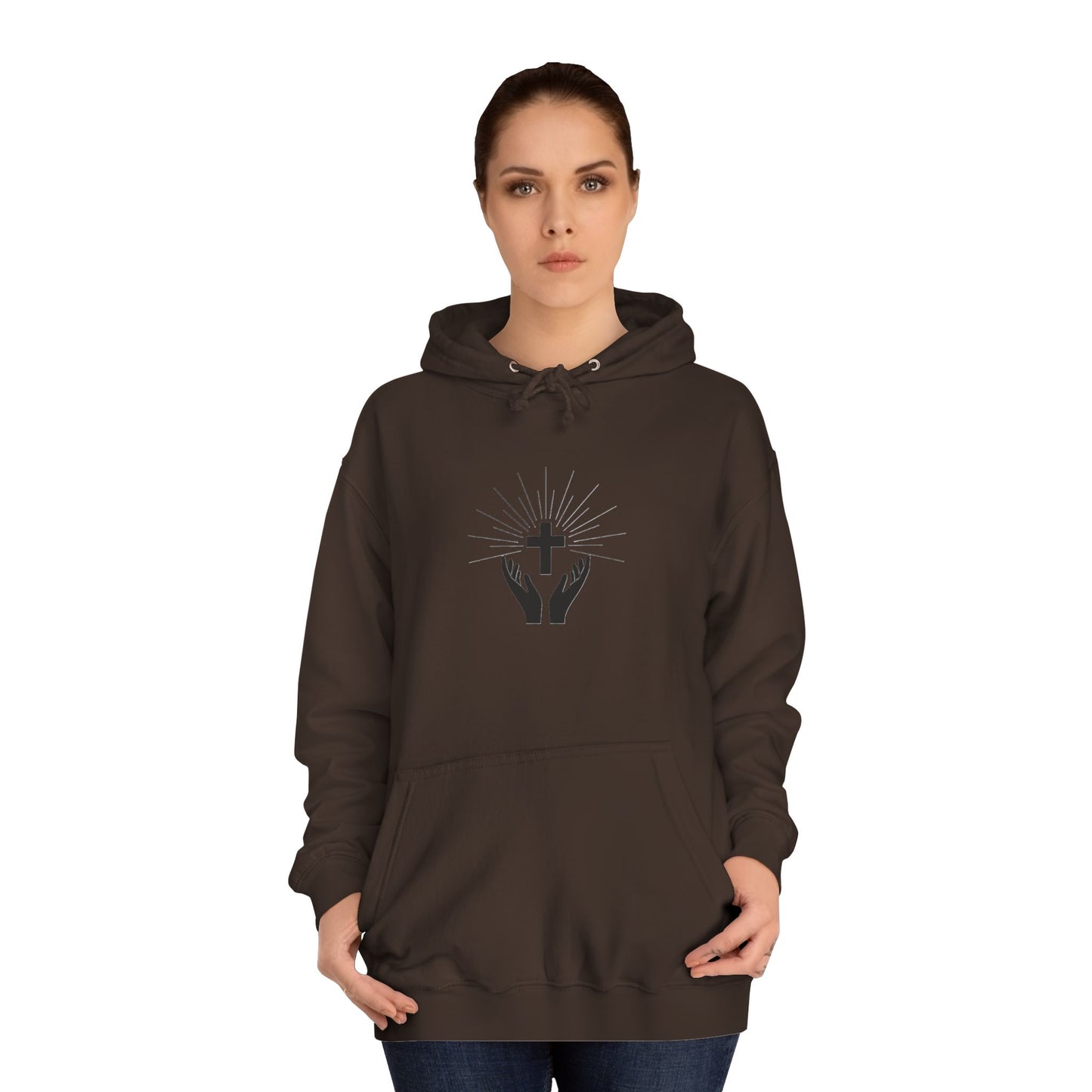 Christian Hoodie — 'Father Over Fear' Spiritual Cross Prayer Pullover