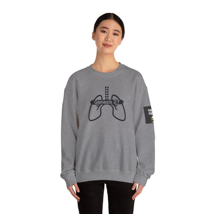 Crewneck Sweatshirt 'Genesis 2:7' Graphic – Faith-Inspired Minimalist Pullover