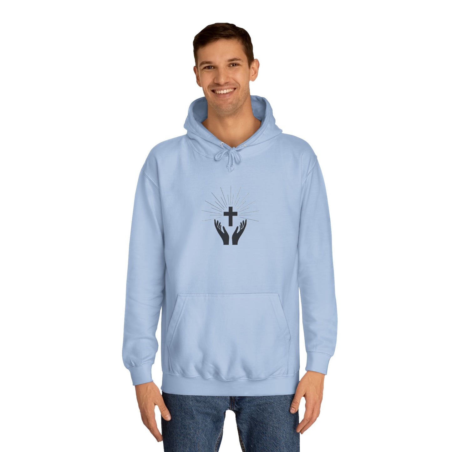 Christian Hoodie — 'Father Over Fear' Spiritual Cross Prayer Pullover