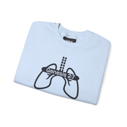 Crewneck Sweatshirt 'Genesis 2:7' Graphic – Faith-Inspired Minimalist Pullover