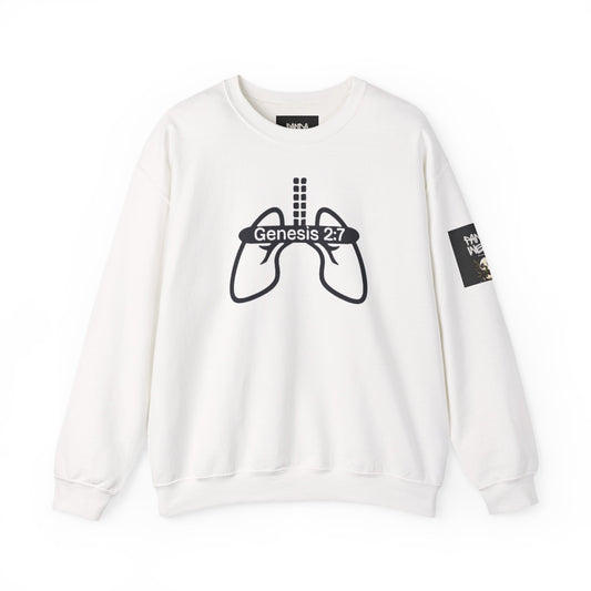Crewneck Sweatshirt 'Genesis 2:7' Graphic – Faith-Inspired Minimalist Pullover