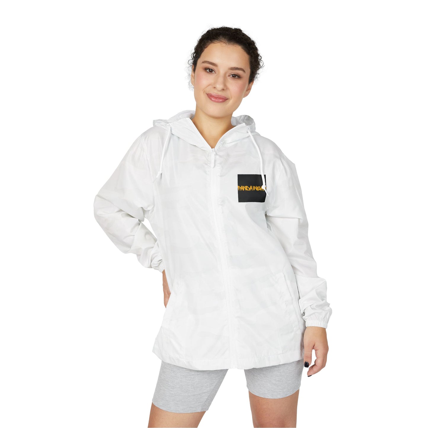Panda & Bamboo Windbreaker Jacket — Cute Black Panda Graphic Full‑Zip Hooded Shell