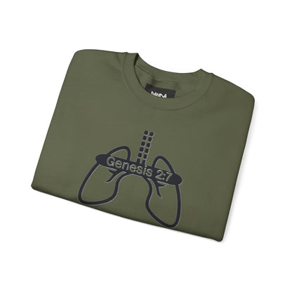 Crewneck Sweatshirt 'Genesis 2:7' Graphic – Faith-Inspired Minimalist Pullover