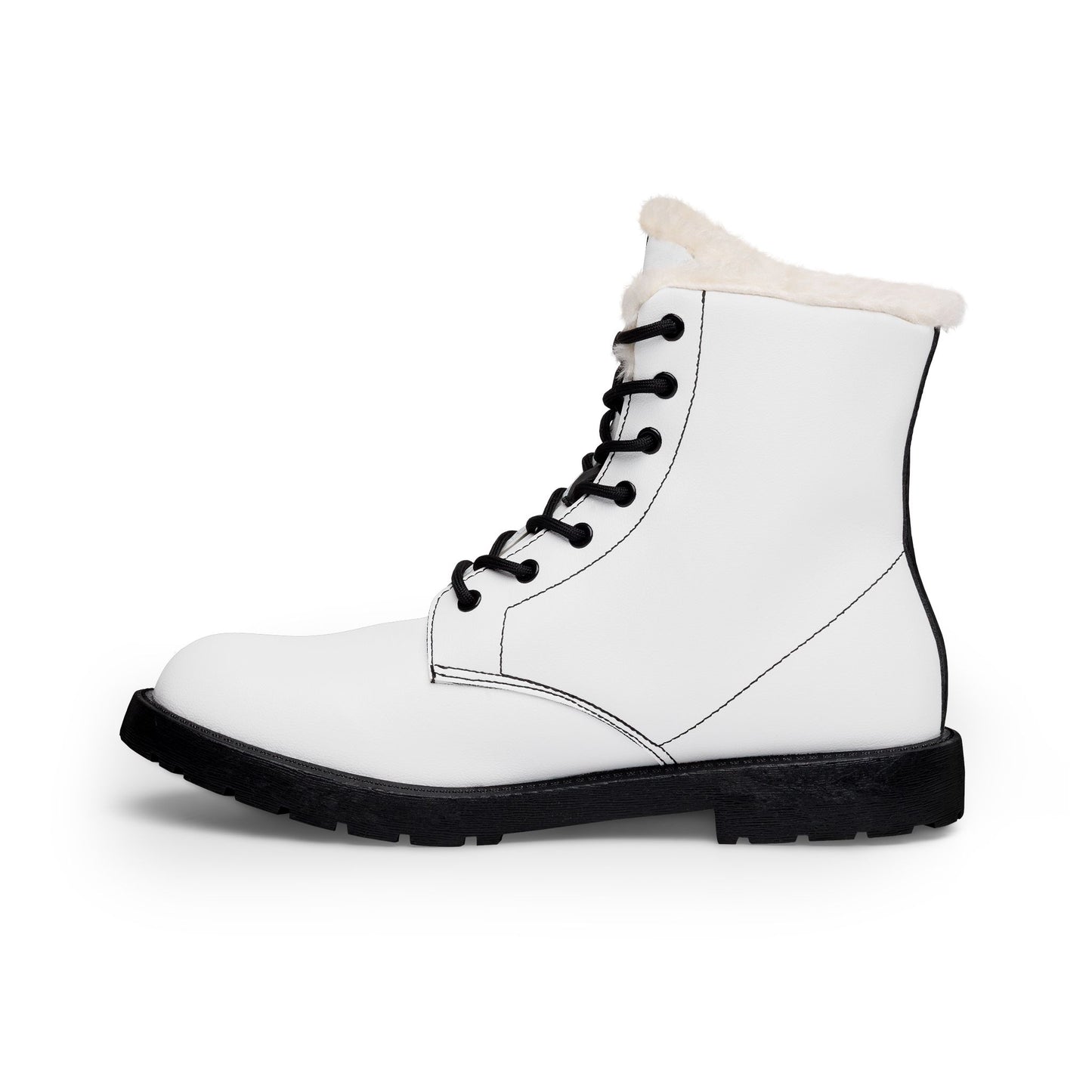 Fur-Lined Leather Boots — Cute Panda Logo