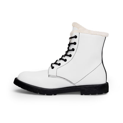 Fur-Lined Leather Boots — Cute Panda Logo